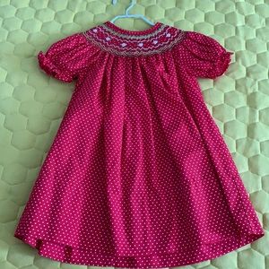 Red smocked dress